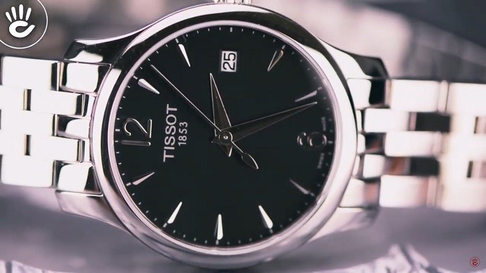 Tissot Tradition T063.210.11.057.00 - Nữ - Quartz (Pin) - Chống nước 3 ATM - Mặt số 33mm 5 Đồng hồ Tissot T063.210.11.057.00 siêu mỏng, dây kim loại- Ảnh 1