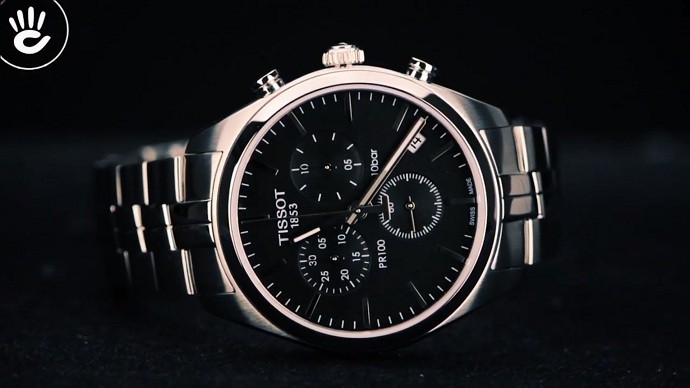 Tissot Pr 100 T101.417.11.051.00 - Nam - Quartz (Pin) - Chống nước 10 ATM - Mặt số 41mm 2 Review về đồng hồ thể thao nam Tissot T101.417.11.051.00 - Ảnh 1