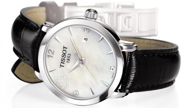 Tissot T057.210.16.117.01 3 Đồng hồ Tissot T057.210.16.117.01: Mặt số khảm xà cừ độc đáo-1