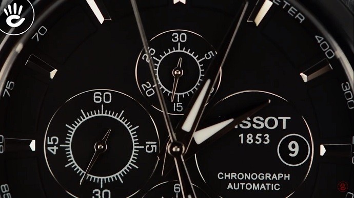 Tissot Couturier T035.627.11.051.00 - Nam - Automatic (Tự Động) - Chống nước 10 ATM - Mặt số 43mm - Chronograph 3 Tissot nam T035.627.11.051.00 có tính năng hỗ trợ đếm giờ - Ảnh 2