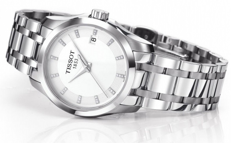 Tissot Couturier T035.210.11.016.00 - Nữ - Quartz (Pin) - Chống nước 10 ATM - Mặt số 32mm 4 Review đồng hồ nữ Tissot T035.210.11.016.00 chịu nước 10ATM - hình 1