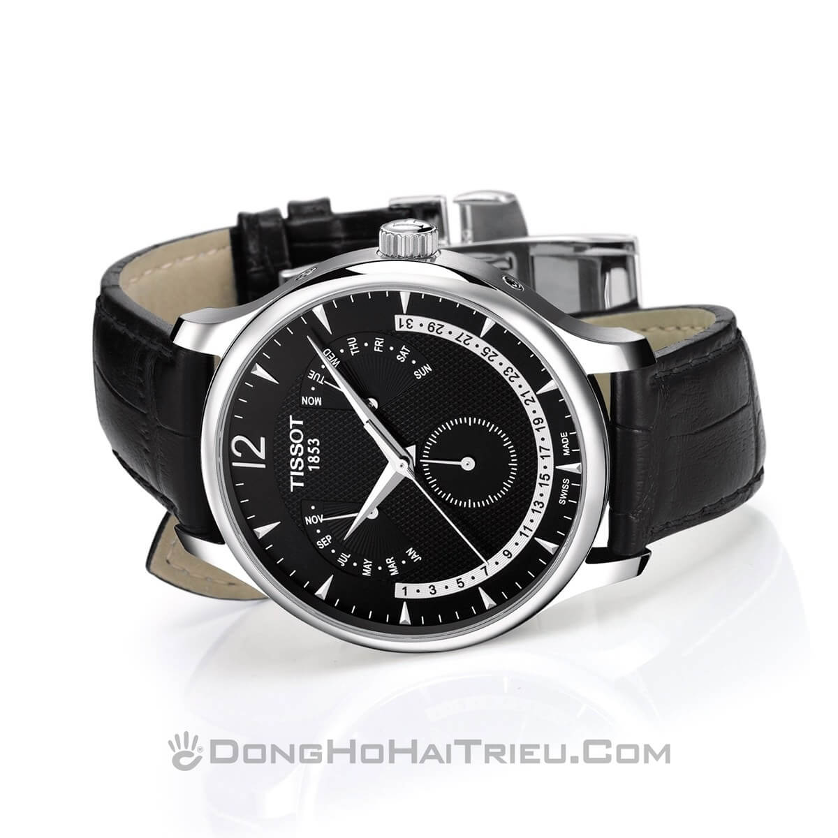 Tissot Tradition T063.637.16.057.00 - Nam - Quartz (Pin) - Chống nước 3 ATM - Mặt số 42mm 8 Review đồng hồ Tissot T063.637.16.057.00 thiết kế nam tính - hình 3