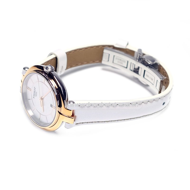 Tissot Flamingo T094.210.26.111.01 - Nữ - Quartz (Pin) - Chống nước 5 ATM - Mặt số 30mm 6 Review đồng hồ Tissot T094.210.26.111.01 thời trang dây da - hình 4