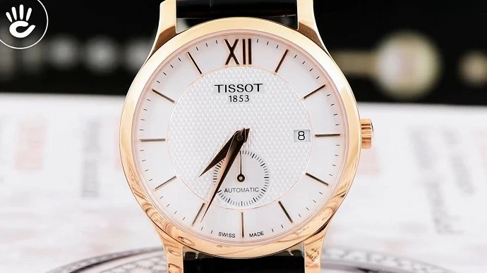Tissot Tradition Automatic T063.428.36.038.00 - Nam - Automatic (Tự Động) - Chống nước 3 ATM - Mặt số 40mm - Small Second 3 Review đồng hồ Tissot T063.428.36.038.00: họa tiết guilloche-1