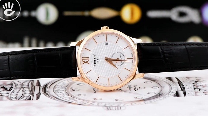 Tissot Tradition Automatic T063.428.36.038.00 - Nam - Automatic (Tự Động) - Chống nước 3 ATM - Mặt số 40mm - Small Second 6 Review đồng hồ Tissot T063.428.36.038.00: họa tiết guilloche-4