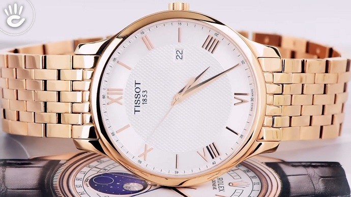 Review đồng hồ Tissot T063.610.33.038.00 mạ vàng sang trọng-3