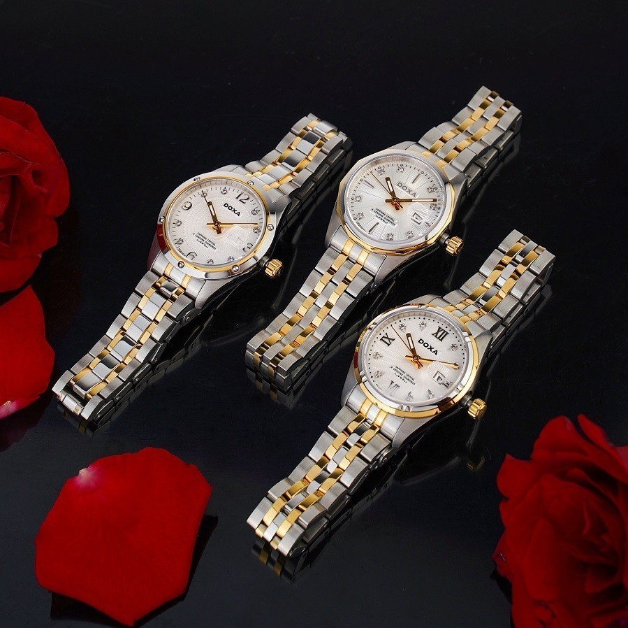 Các mẫu đồng hồ đính đá nữ Doxa Noble sử dụng kim cương thật