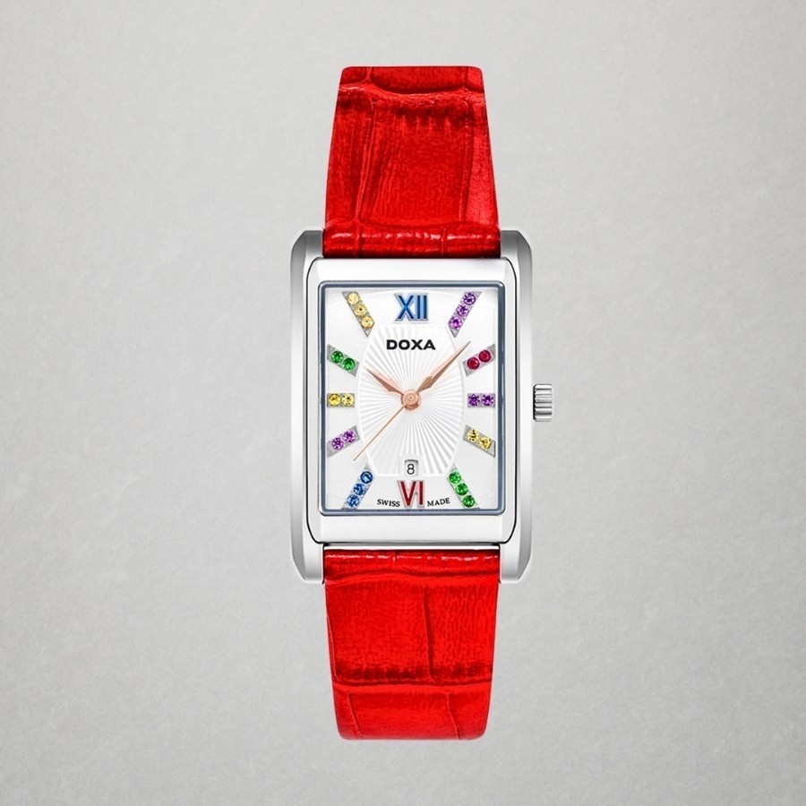 TOP 10 đồng hồ nữ mặt chữ nhật thời thượng nhất năm 2024 8 Những viên đá đa màu sắc giúp sản phẩm cuốn hút người xem, bởi ngoại diện ấn tượng của mình